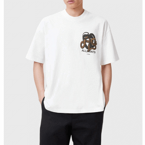 AllSaints Reticlutes Oversized Graphic Snake Print T-Shirt